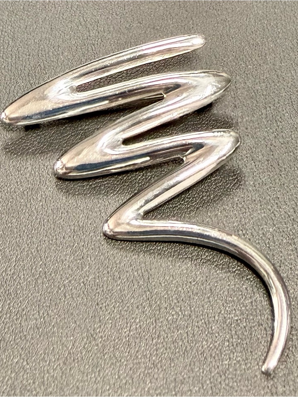vtg Modernist 925 Signed Squiggly Zigzag Brooch